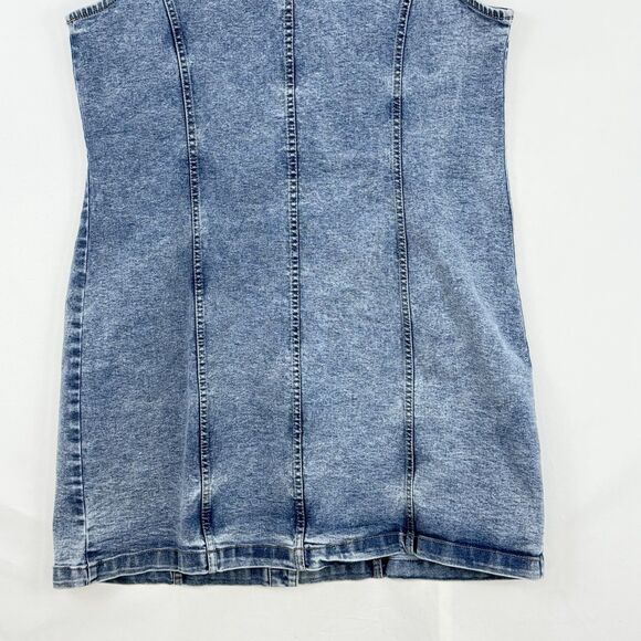 Frye Ladies Denim Mini Dress Size Large Light Wash Sleeveless NEW - Picture 13 of 16